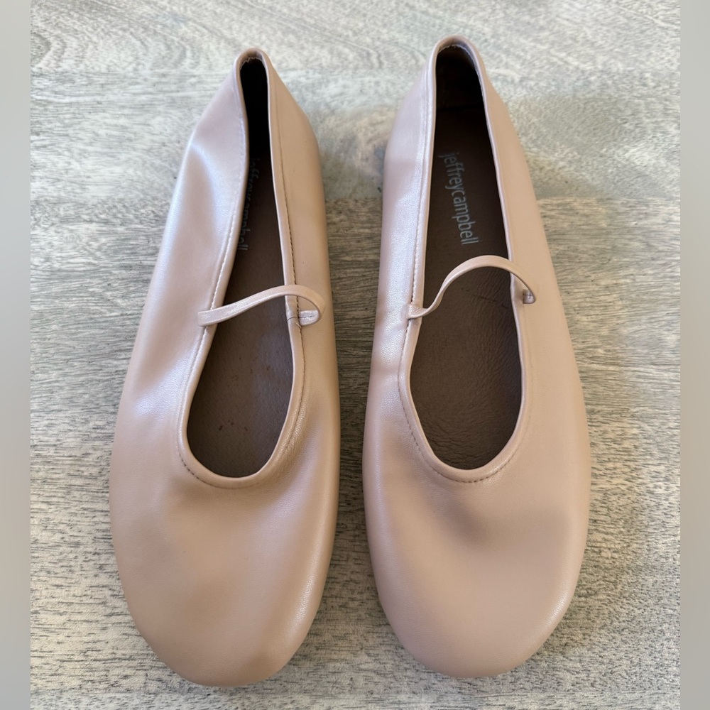Jeffrey Campbell Dancerina Mary-Jane Ballet Flats in Dark Biege, Size 7
